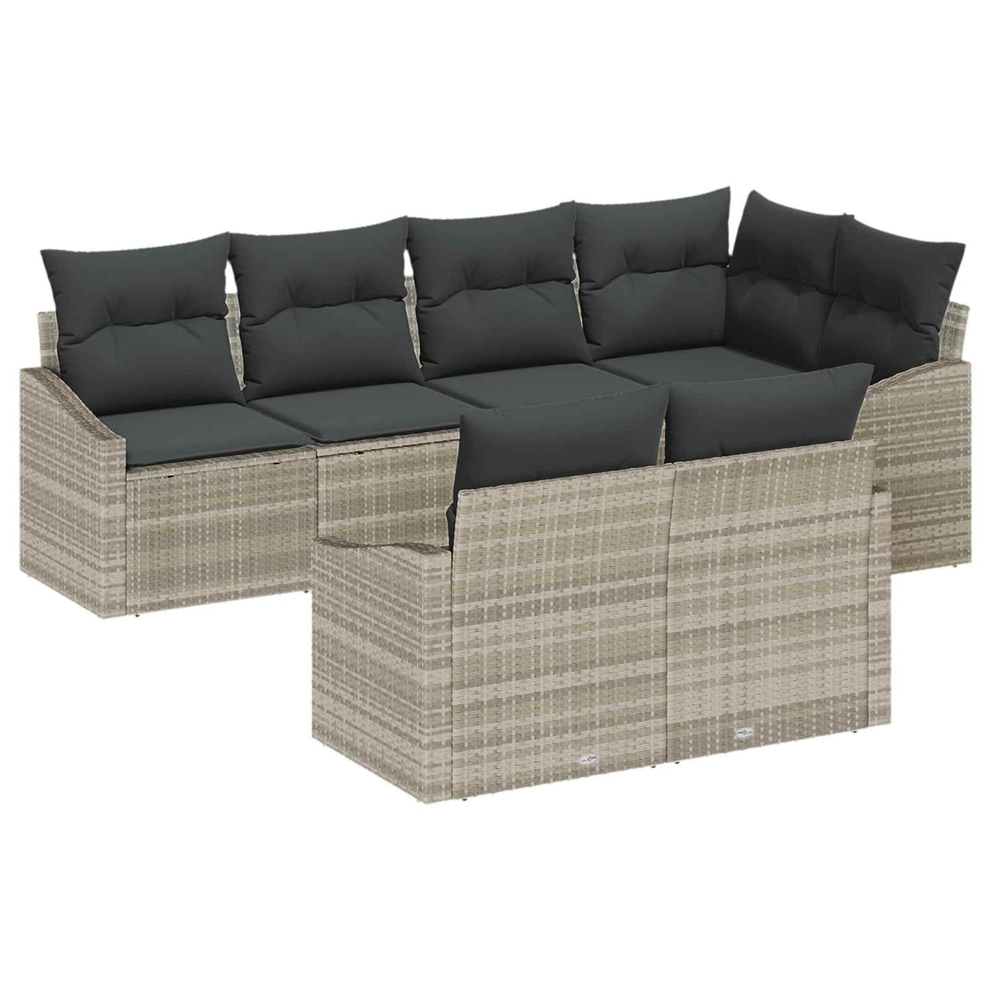 Set Divano da Giardino 7 pcs Grigio chiaro polyrattan | homemem39