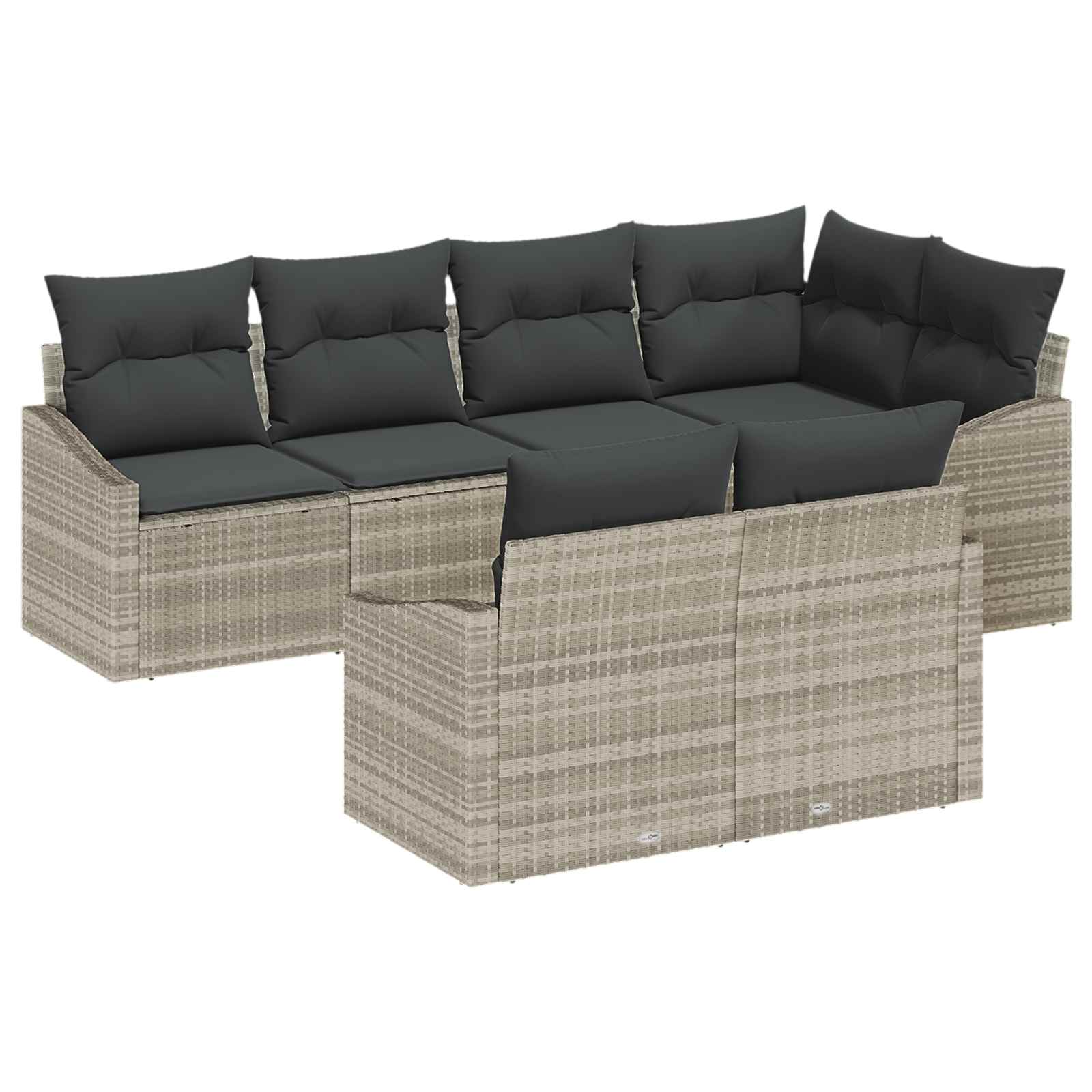 Set Divano da Giardino 7 pcs Grigio chiaro polyrattan | homemem39
