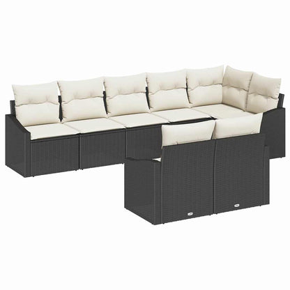 Set Divano da Giardino 8 pcs Nero e Bianco polyrattan