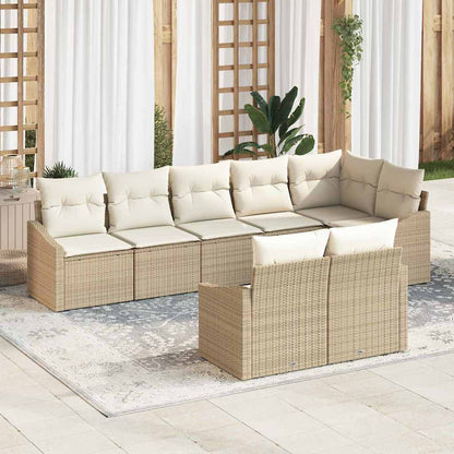 Set Divano da Giardino 8 pcs Beige e Bianco polyrattan | homemem39