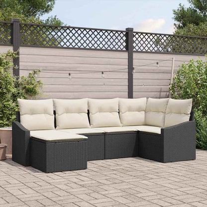 Set da Pranzo per Giardino con cuscino 6 pcs Nero e Crema | homemem39