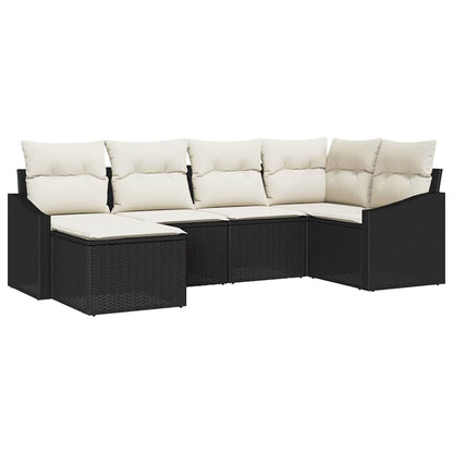 Set da Pranzo per Giardino con cuscino 6 pcs Nero e Crema | homemem39