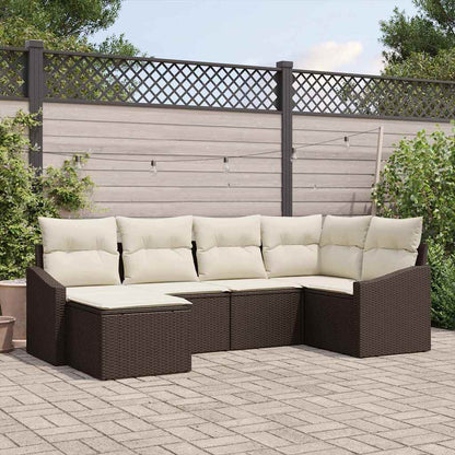 Set da Pranzo per Giardino con cuscino 6 pcs Marrone e Crema | homemem39