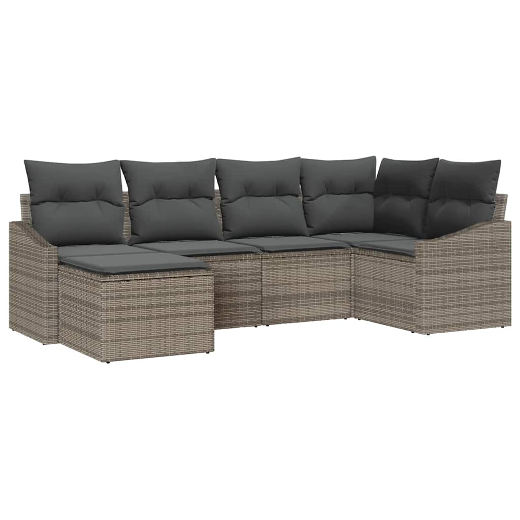 Set da Pranzo per Giardino con cuscino 6 pcs Grigio | homemem39