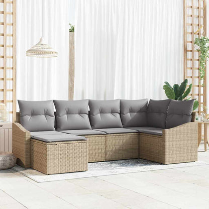 Set da Pranzo per Giardino 6 pcs Beige e Grigio Chiaro | homemem39