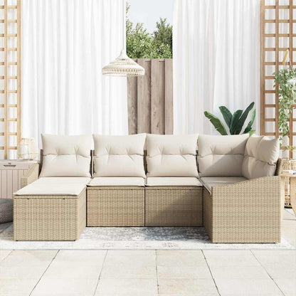 Set da Pranzo per Giardino con cuscino 6 pcs Beige e Crema | homemem39