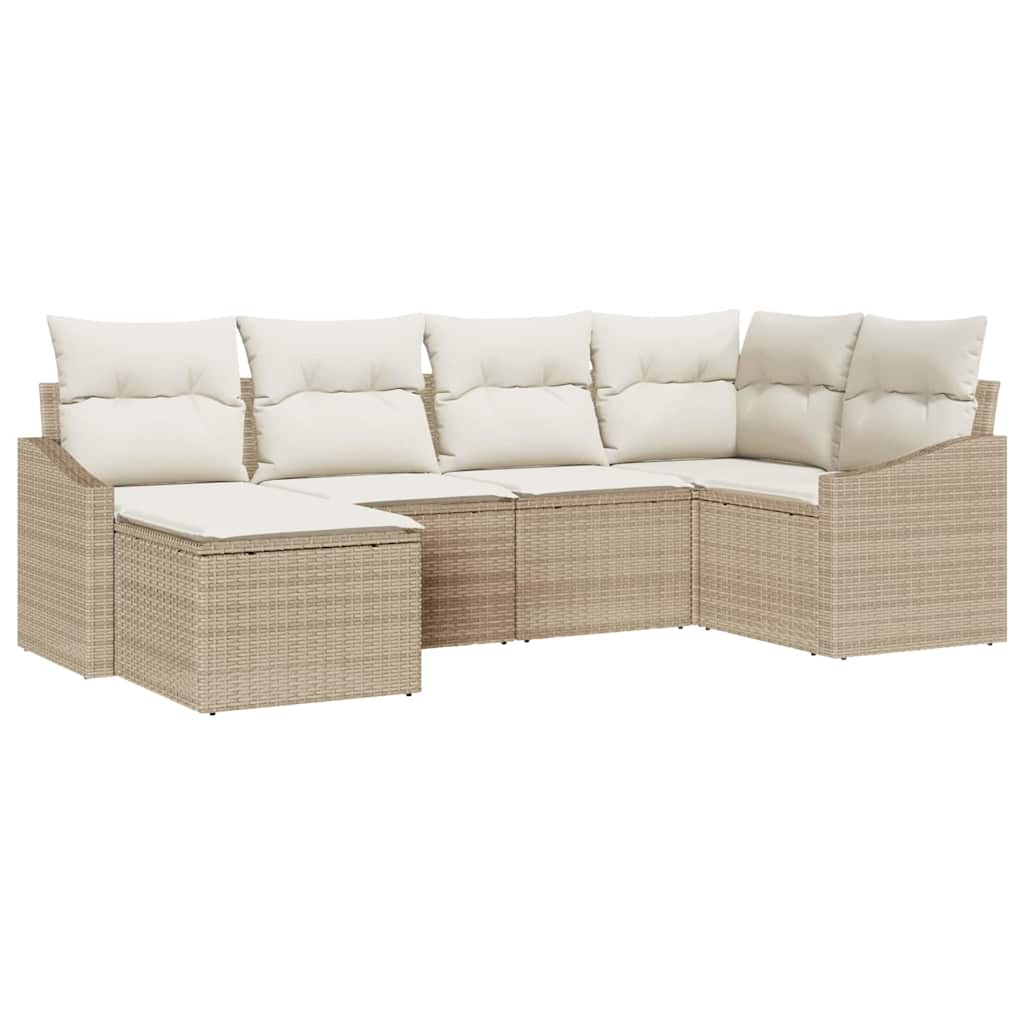 Set da Pranzo per Giardino con cuscino 6 pcs Beige e Crema | homemem39