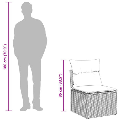 Set Divano da Giardino 9 pcs Grigio polyrattan