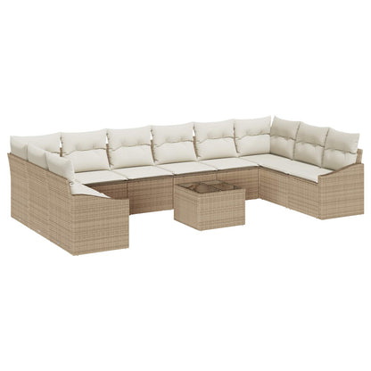 Set Divano da Giardino Beige e Crema polyrattan | homemem39