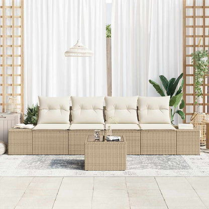 Set Divano da Giardino 5 pcs Beige e Crema 55 x 55 x 37 cm - homemem39