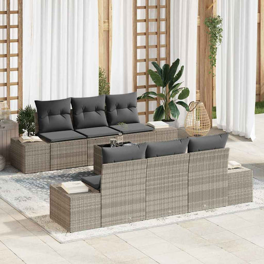 Set Divano da Giardino 7 pcs Grigio chiaro e grigio scuro - homemem39