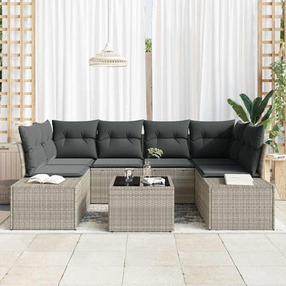 Set Divano da Giardino 7 pcs Grigio chiaro e grigio scuro - homemem39
