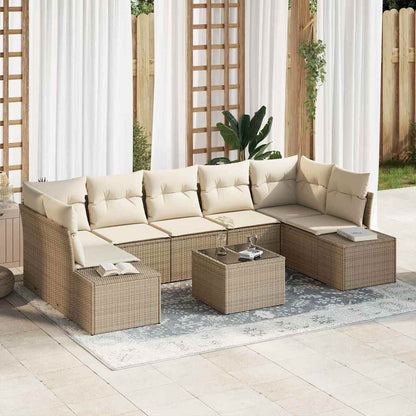 Set Divano da Giardino 8 pcs Beige e Crema polyrattan | homemem39