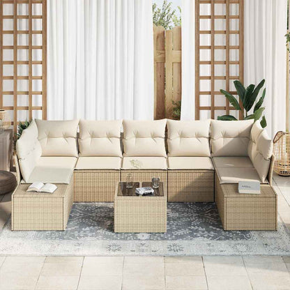 Set Divano da Giardino 8 pcs Beige e Crema polyrattan | homemem39