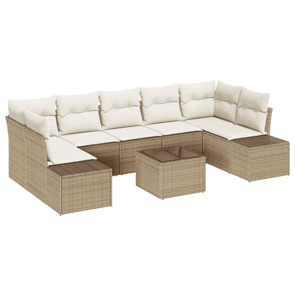 Set Divano da Giardino 8 pcs Beige e Crema polyrattan | homemem39