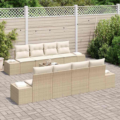Set Divano da Giardino 7 pcs Beige e Crema 55 x 55 x 37 cm - homemem39