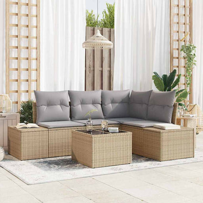 Set Divano da Giardino Beige e Grigio Chiaro polyrattan | homemem39