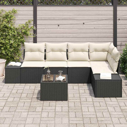 Set Divano da Giardino con cuscino 6 pcs Marrone e Crema - homemem39