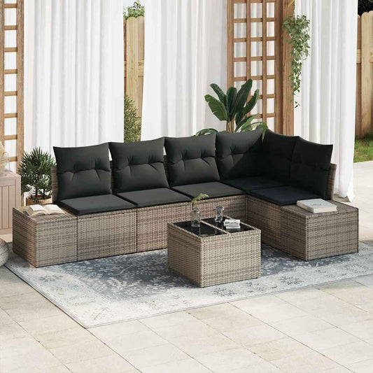 Set Divano da Giardino con cuscino 6 pcs Grigio chiaro - homemem39