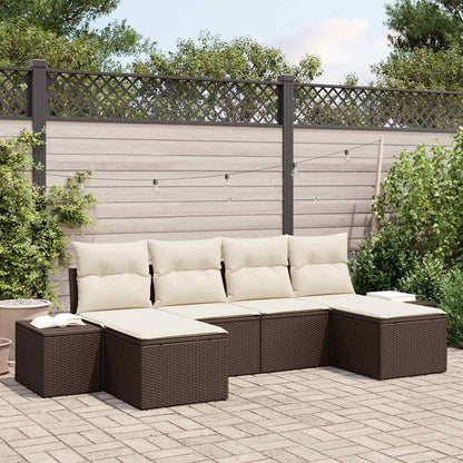 Set Divano da Giardino 6 pcs Marrone e crema 184 x 62 x 85 cm - homemem39