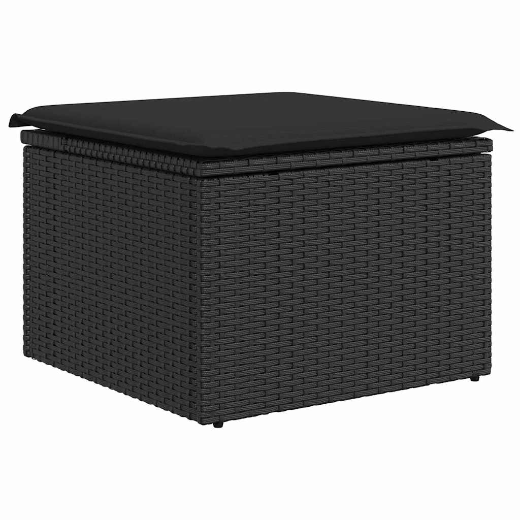Set Divano da Giardino 6 pcs Nero 184 x 62 x 85 cm Poly Rattan - homemem39