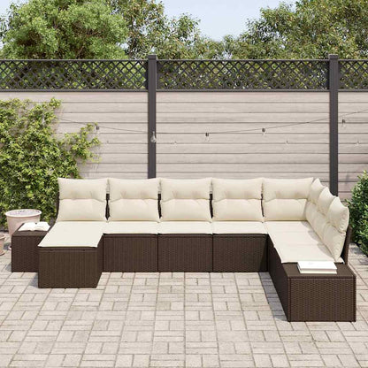 Set Divano da Giardino 8 pcs Marrone e crema 319 x 209 x 85 cm - homemem39