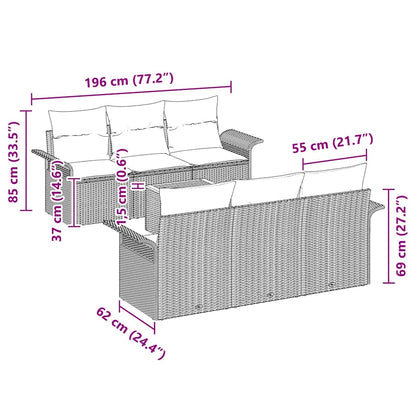 Set Divano da Giardino con archiviazione 7 pcs Nero polyrattan | homemem39