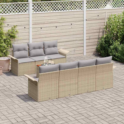 Set Divano da Giardino 8 pcs Beige e Grigio Chiaro polyrattan | homemem39