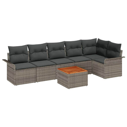 Set Divano da Giardino 7 pcs Grigio polyrattan | homemem39