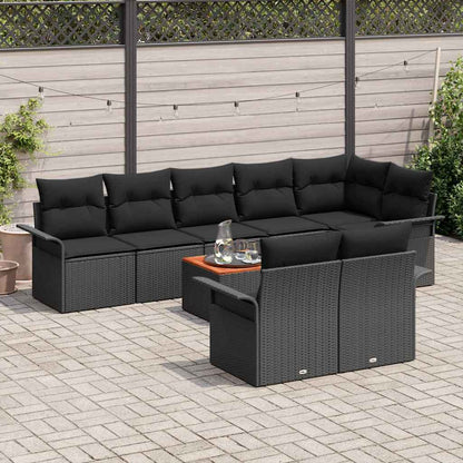 Set Divano da Giardino con archiviazione 9 pcs Nero polyrattan | homemem39
