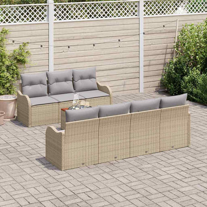 Set Divano da Giardino 8 pcs Beige e Grigio Chiaro polyrattan | homemem39