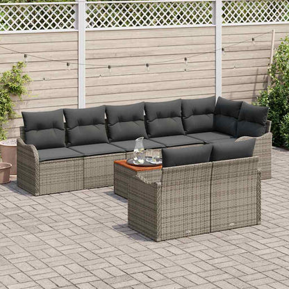 Set Divano da Giardino 9 pcs Grigio