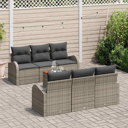 Set Divano da Giardino 7 pcs Grigio polyrattan | homemem39