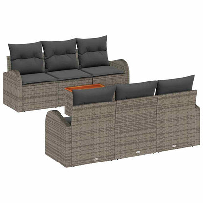 Set Divano da Giardino 7 pcs Grigio polyrattan | homemem39
