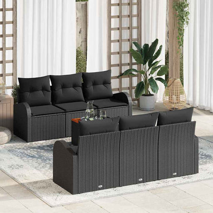 Set Divano da Giardino con archiviazione 7 pcs Nero polyrattan | homemem39