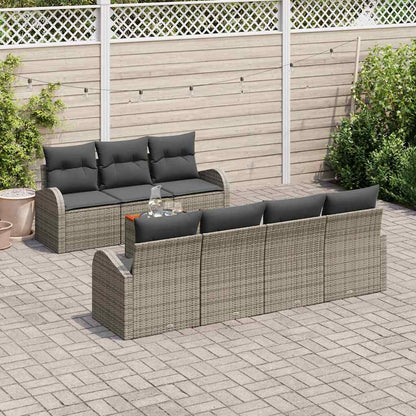 Set Divano da Giardino 8 pcs Grigio polyrattan | homemem39