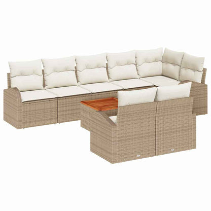 Set Divano da Giardino 9 pcs Beige e Crema polyrattan | homemem39