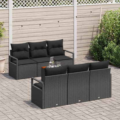 Set Divano da Giardino con archiviazione 7 pcs Nero polyrattan | homemem39