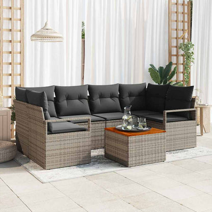 Set Divano da Giardino 7 pcs Grigio polyrattan | homemem39