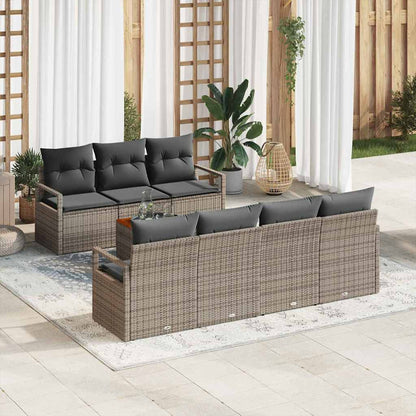 Set Divano da Giardino 8 pcs Grigio polyrattan | homemem39