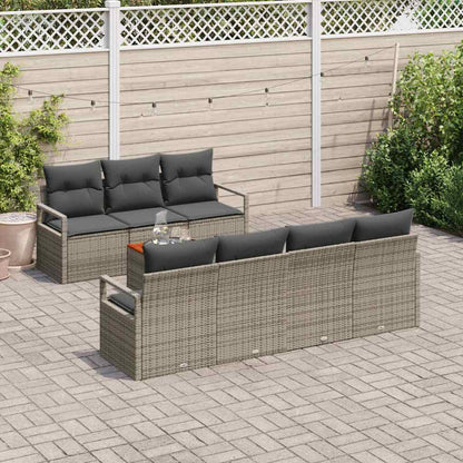 Set Divano da Giardino 8 pcs Grigio polyrattan | homemem39