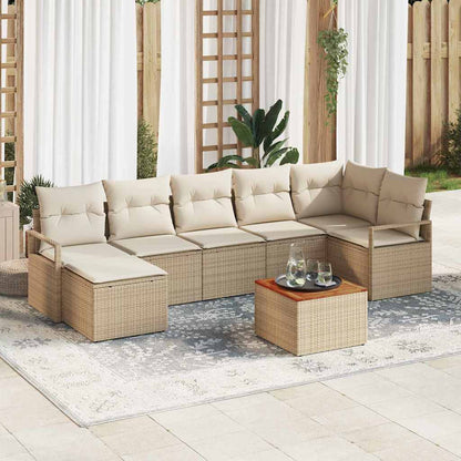 Set Divano da Giardino 8 pcs Beige e Crema polyrattan | homemem39