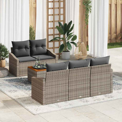 Set Divano da Giardino 6 pcs Grigio polyrattan | homemem39