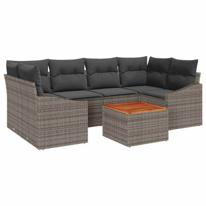 Set Divano da Giardino 7 pcs Grigio polyrattan | homemem39