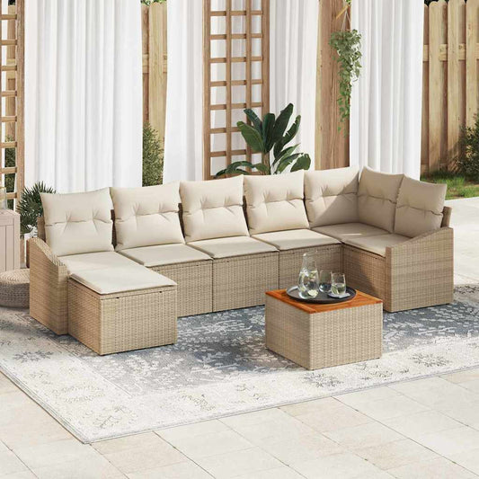 Set Divano da Giardino 8 pcs Beige e bianco - homemem39