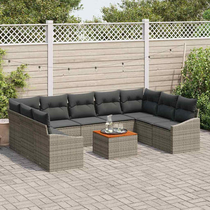 Set Divano da Giardino 10 pcs Grigio - homemem39