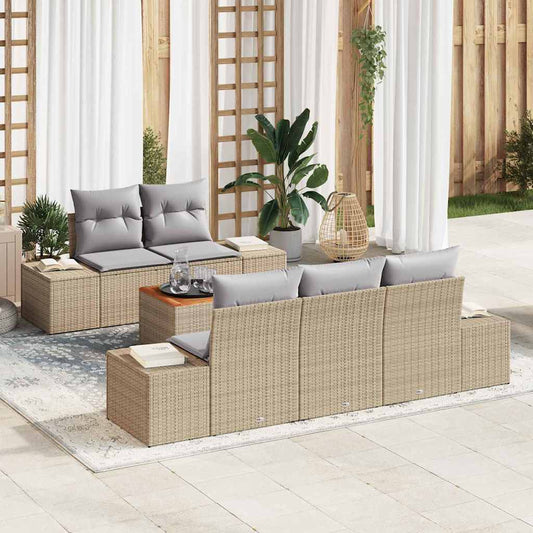 Set Divano da Giardino 6 pcs beige e grigio chiaro - homemem39