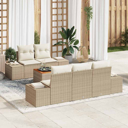 Set Divano da Giardino 6 pcs Beige e bianco - homemem39