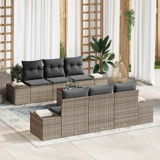 Set Divano da Giardino 7 pcs Grigio - homemem39