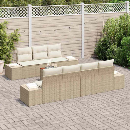 Set Divano da Giardino 8 pcs Beige e bianco - homemem39